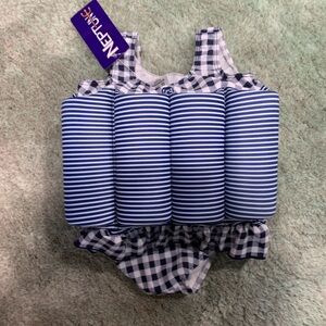 Blue Striped Kids Swim Vest